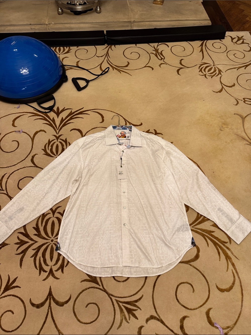 Robert Graham White Textured Button-Up Dress Shirt
